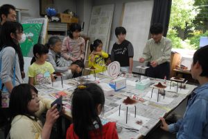 キッチン火山実験の様子