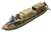 炭・薪を積み川を下る高瀬船（模型）