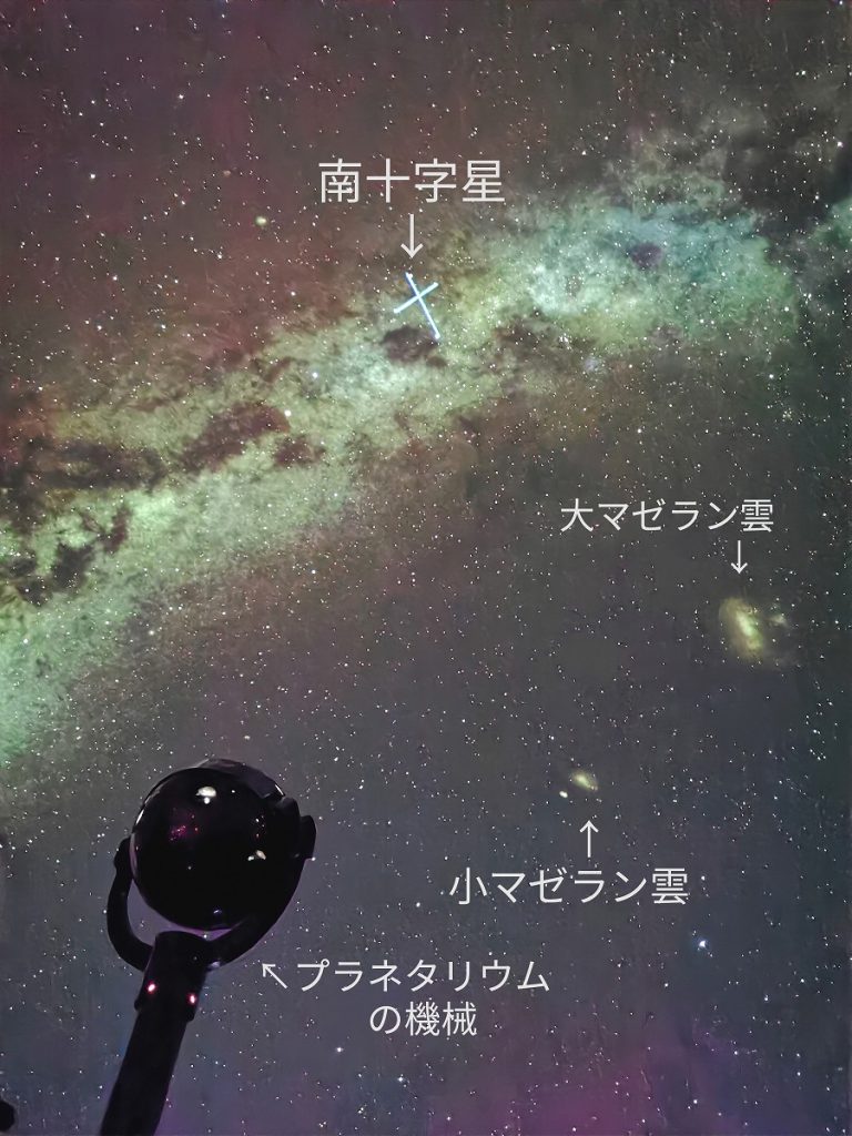 写真：プラネタリウムの星空（南半球）