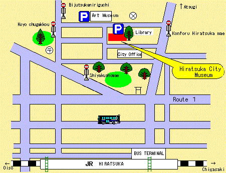 Map of Hiratsuka City Museum