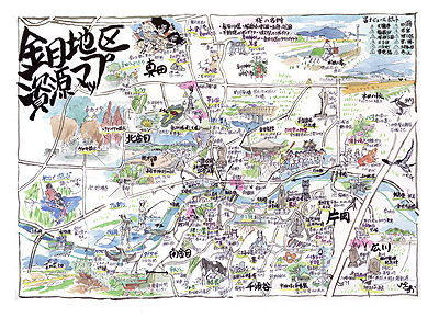 水と生きる里 金目の風土とその魅力　マップ