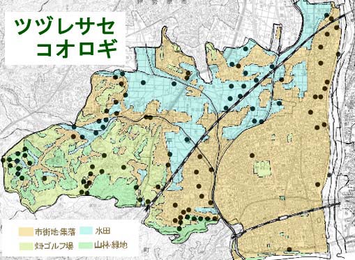 ツヅレサセコオロギ分布図