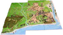 空襲被災状況地図模型　（神奈川県立高浜高等学校蔵）