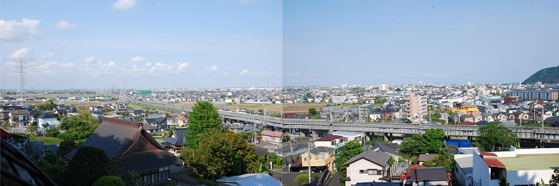 現在の根坂間からみた旭地区
