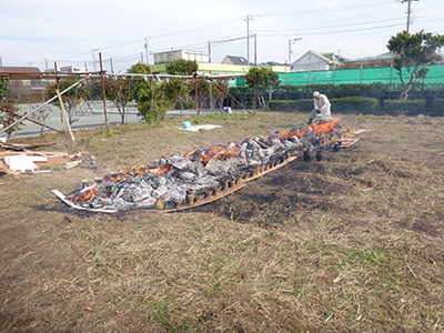 土器の焙り焚き