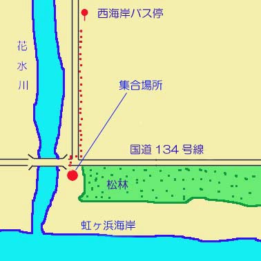 虹ヶ浜海岸の案内図