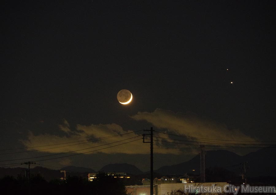 月・土星・木星20201217市内寺田縄2（撮影　剱持瑞穂）