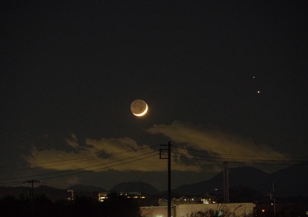 月・土星・木星20201217市内寺田縄2（撮影　剱持瑞穂）