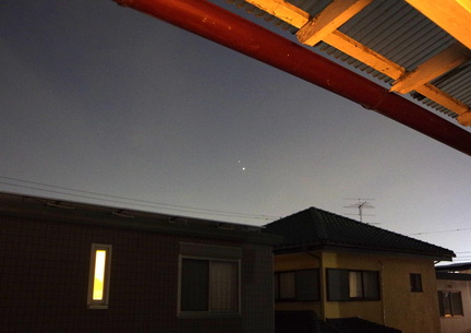土星と木星20201212市内長持（撮影　剱持瑞穂）