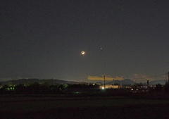 月・土星・木星20201217市内寺田縄（撮影　剱持瑞穂）