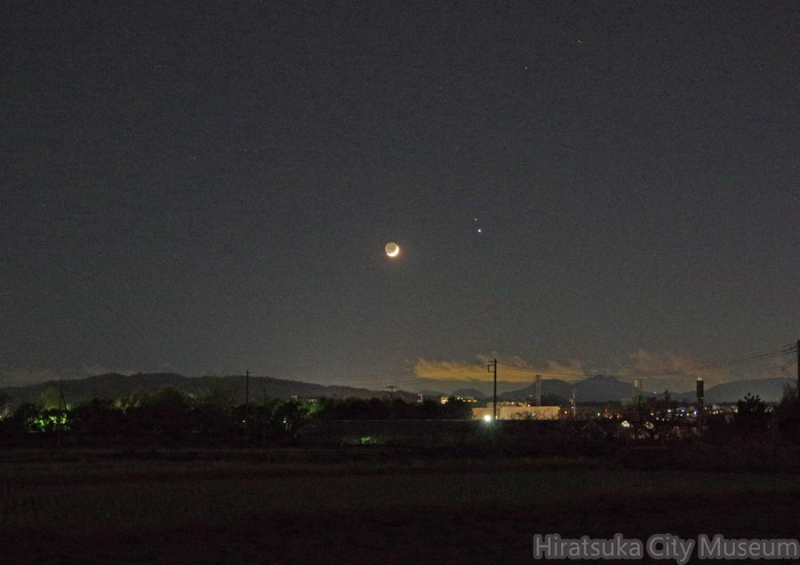 月・土星・木星20201217市内寺田縄（撮影　剱持瑞穂）