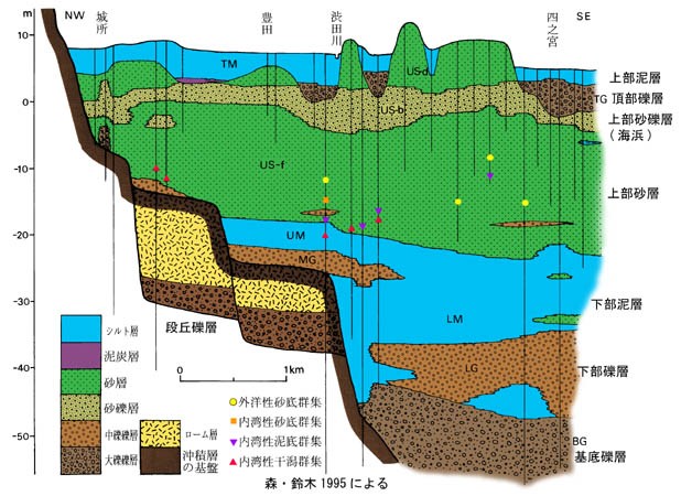 相模平野の地下断面図