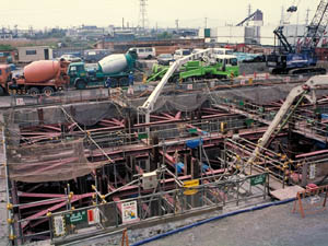 東豊田ポンプ場の建設現場