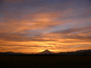 富士山と秋の空
